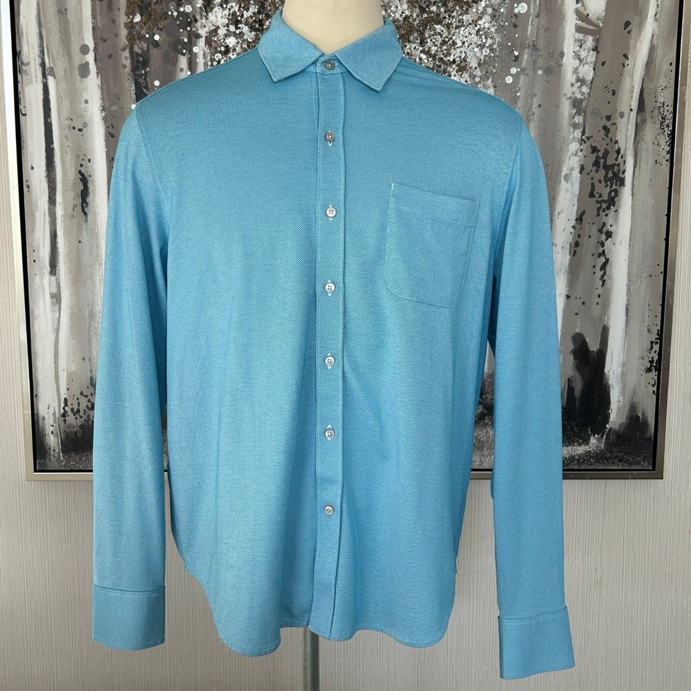 Tommy Bahama San Lucio Stretch Supima Cotton Button Up Island Zone Shirt - L